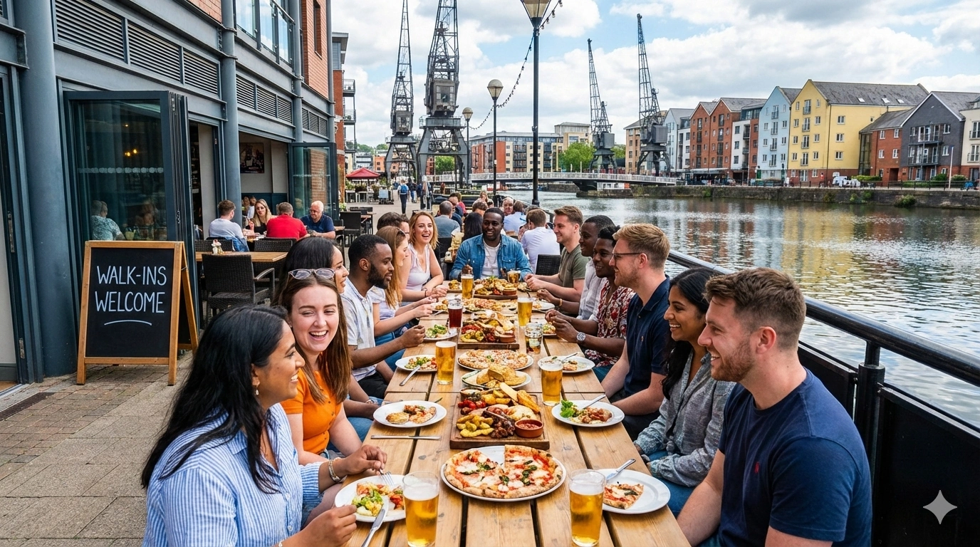 Best walk in restuarants for large groups Bristol