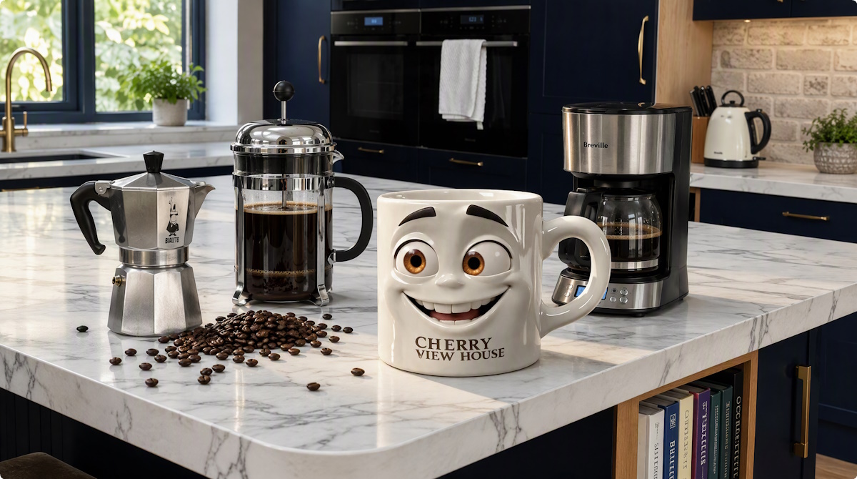 Coffee guide with mikey the mug